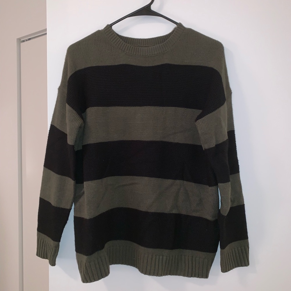 Dark Green/Black Striped Sweater